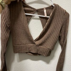 Brown crop top
